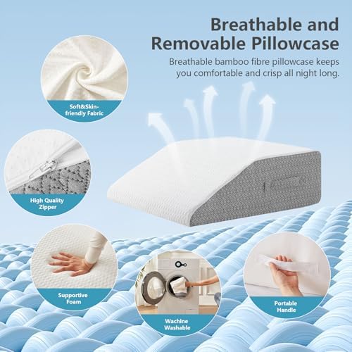 Nordjager Leg Elevation Pillow, 8 Inch Memory Foam Support Cushion - Image 4