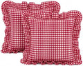 Gingham Throw Pillow Covers 18x18, Ruffle Trim by Jilboo