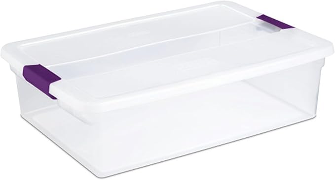 Sterilite 12-Pack 32 Quart ClearView Latch Box, Stackable Organizer Bins with Latching Lids - Clear Plastic Organization Containers for Closet, Bedroom, Shelving Units and Everyday Home Storage