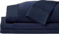 SHEEX - Original Performance Sheets Set (Queen) Navy - Cooling Sheets - Moisture Wicking - 1 Flat Cooling Sheet, 1 Fitted Cooling Sheet, 2 Pillow Covers - Wrinkle Free - Sleep Aid