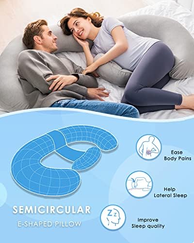 QUEEN ROSE Cooling E Shaped Pregnancy Pillows, Detachable Maternity Body Pillow - Image 7