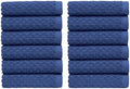 COTTON CRAFT Euro Spa Waffle Wash Cloth - Set of 12 Blue Washcloth by COTTONCRAFT