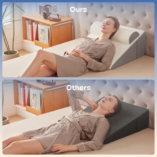 Simpledad 2PCS Wedge Pillow, Back Pain Relief, Cooling Memory Foam Top - Image 4
