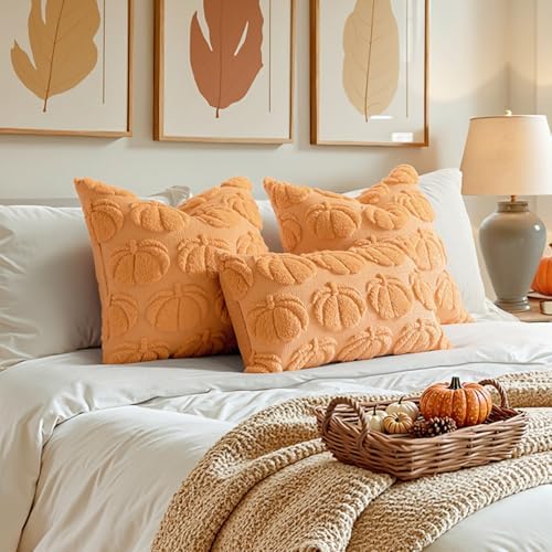 MIULEE Fall Pillow Covers Pumpkin Fall Decor 20x20 Pumpkin - Image 4