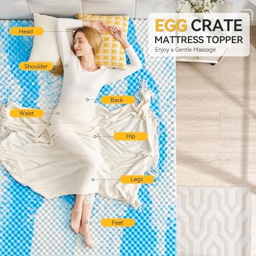 SINWEEK 2 Inch Egg Crate Memory Foam Mattress Topper King Size, Soft Mattress - Image 2