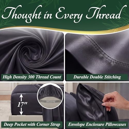 DECOLURE 100% Viscose Derived from Bamboo Sheets King Size, Luxury 6 Pc Set - Image 4