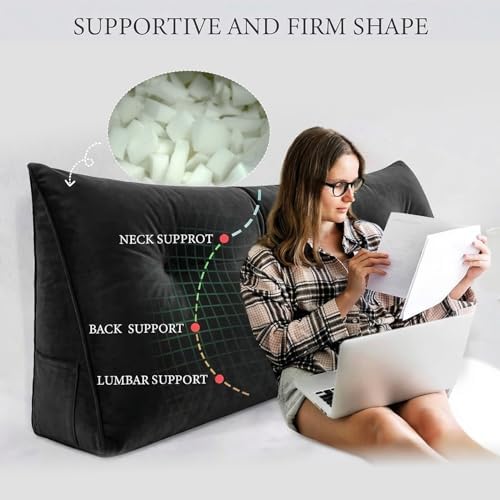Bed Wedge Headboard Pillow King Bedrest Reading Pillow - Image 2