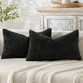 MIULEE Decorative Lumbar Throw Pillow Covers 12x20 Inch Black 2 Pack by MIULEE