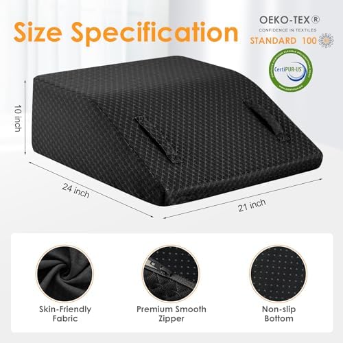 Ruqmuis Leg Elevation Pillow for After Surgery, 10inch Foam Leg Elevating - Image 3