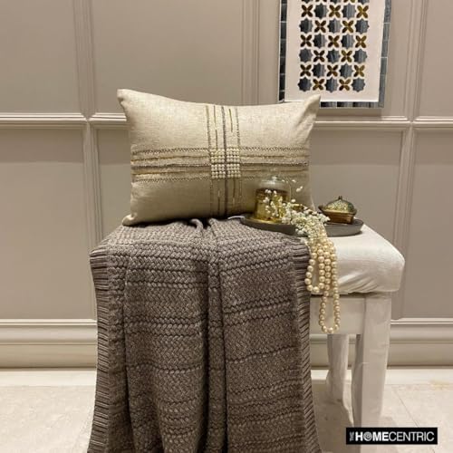 The HomeCentric Pack of 2 Decorative Lumbar Pillow Cover Gold, Hand Embrodiery - Image 4