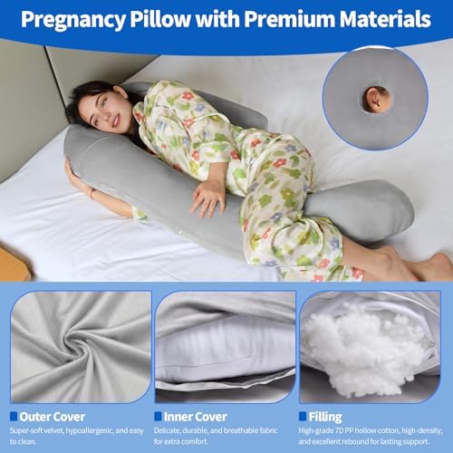 Pozico U-Shaped Full Body Pillow, 51-Inch Pregnancy Pillow - Image 2