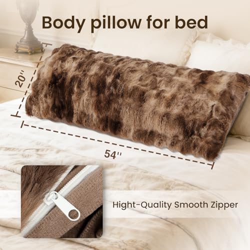 ZonLi Fluffy Body Pillow for Adults, Fuzzy Faux Fur Long Pillow - Image 2