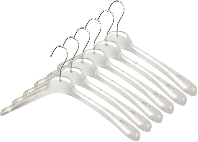 All Hung Up Hangers Plastic Coat Hangers, Clothes Hangers (Smokey Clear, 12pk)