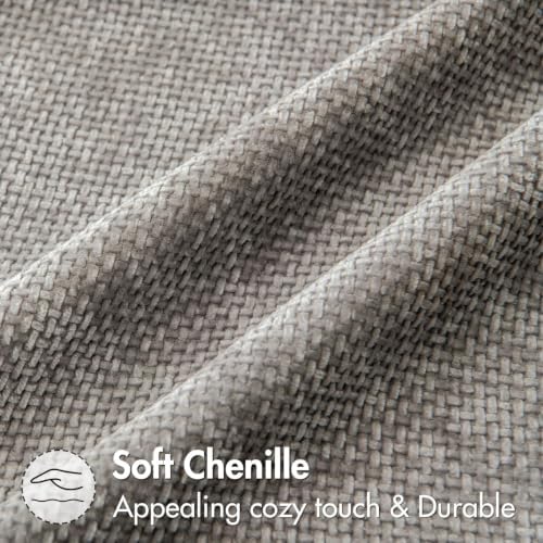 MIULEE Decorative Light Gray Euro Sham Pillow Covers 24x24 Inch 2 Pack - Image 6