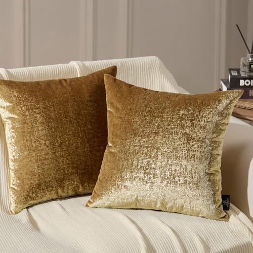 Phantoscope Pack of 2 Sparkling Velvet Decorative Solid Throw Decorative Pillow by Phantoscope