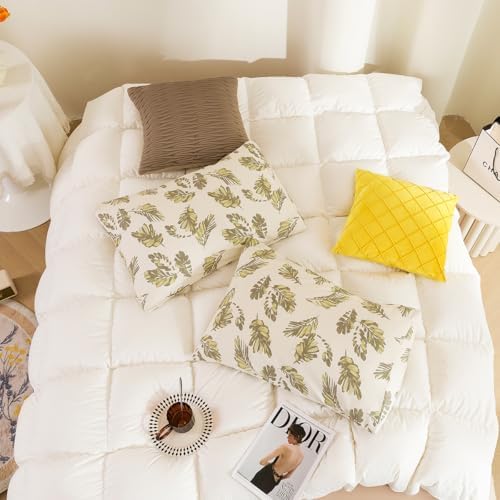 ECOCOTT 2 Pack Pillowcase King Size, Leaf Pattern Pillow Cases Set - Image 4