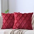 Set of 2 Soft Moroccan Throw Pillow Covers 18x18 Inch Plush Boho Decorative by Cozoomy