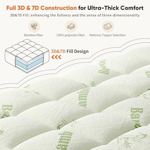 Sweetcrispy Full Size Mattress Topper, Pillow Top Mattress Pad - Image 5