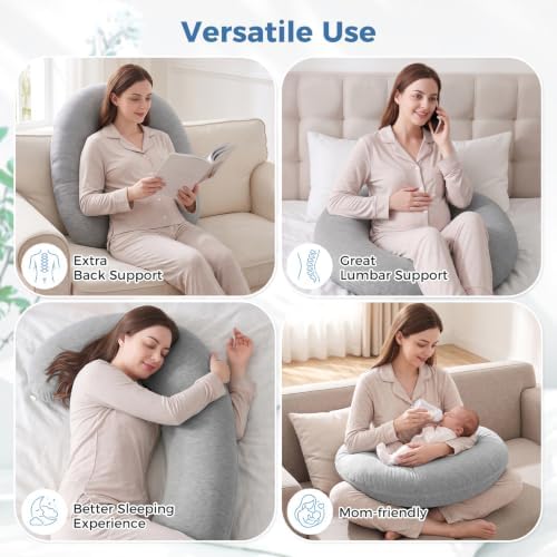 SweetSlubr Body Pillow, Memory Foam Pregnancy Pillow Leg Pillow 35.4x9.8in - Image 6