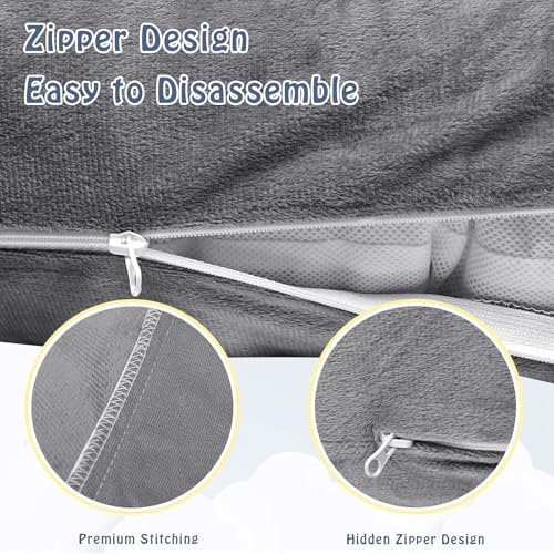 Pregnancy Pillow Cover J-shaped Replacement Pillowcase, Soft Full Body Pillow - Image 3