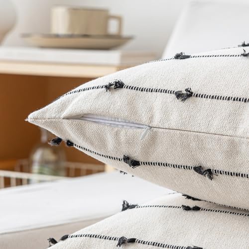 YEENAASY Boho Throw Pillow Covers 24x24 Set of 2 Farmhouse Pillow Cases - Image 3