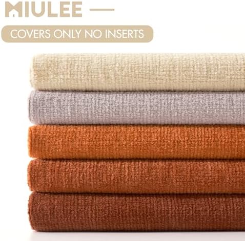 MIULEE Beige Chenille Couch Lumbar Throw Pillow Covers - Image 6