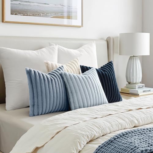 MIULEE Faux Fur Plush Decorative Throw Pillow Covers 20x20 - Image 4