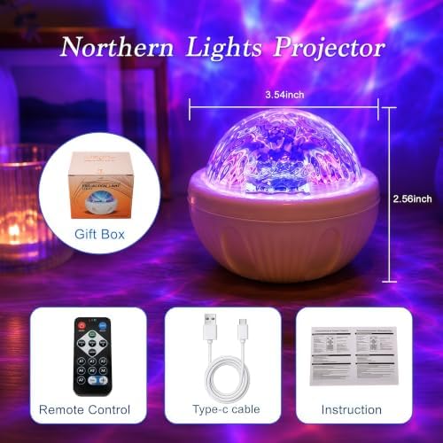 Northern Light Projector Night Light with Remote Control, Beige - Image 6