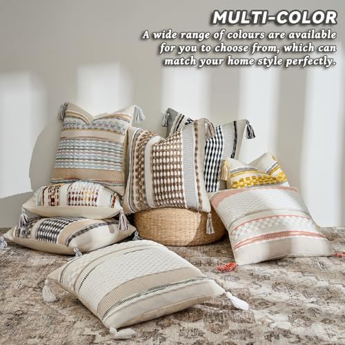 AmHoo Chenille Striped Tufted Textured Boho Throw Pillow Covers Aesthetic - Image 4