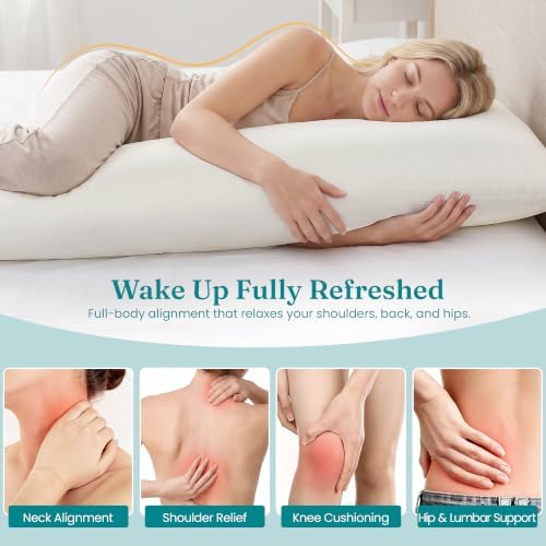 Oubonun Full Body Pillow for Side Sleeper, Adjustable Fluffy Long Pillow - Image 5