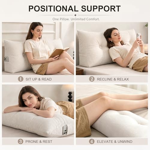 Gnostik Headboard Pillow Twin XL, Dorm Headboard Triangular Wedge Pillow - Image 3
