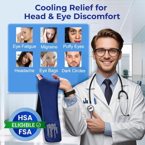 2 Pack Cooling Gel Eye Mask for Puffy Eyes, Migraine Relief, FSA Eligible - Image 2