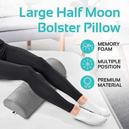 Knee Pillow for Back Sleeping | Large Half Moon Bolster Pillow for Legs - Image 2