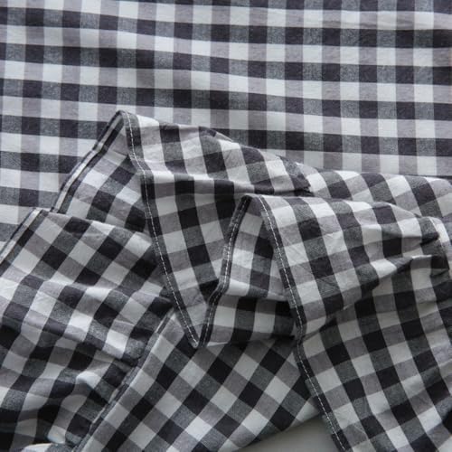 Mywinlle Black/White Plaid Ruffle Throw Pillow Covers Set of 2, Checkered - Image 7