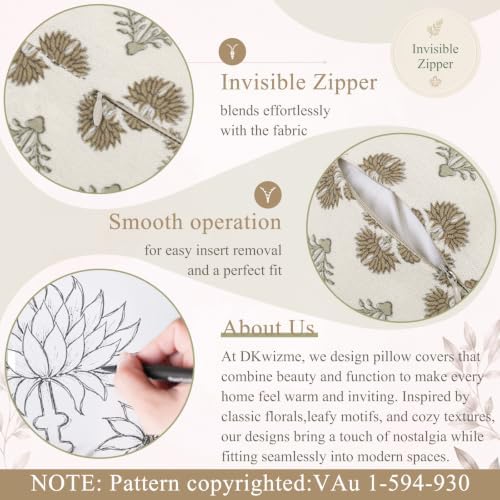 Vintage Botanical Lumbar Pillow Cover 12X20 Pack of 1, Double-Sided Floral - Image 4