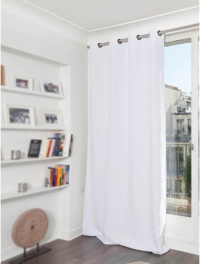Moondream DecibelControl™ 3-in-1 Soundproof Curtain | Noise Reduction | Thermal Insulation | 100% Blackout | Patented Technology | Made in Europe | Grommet | 55" W x 95" L | White - Snow MC720