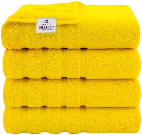 American Soft Linen 100% Cotton Luxury Turkish Towels, 4 PC Bath Towel Set by AmericanSoftLinen