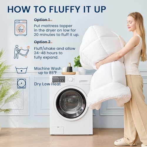 YUGYVOB Twin XL Mattress Topper Extra Thick, Cooling Plush Mattress Pad - Image 6