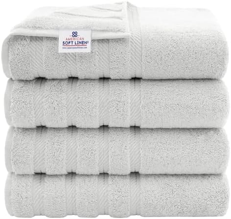 American Soft Linen 100% Cotton Luxury Turkish Towels, 4 PC Bath Towel Set by AmericanSoftLinen
