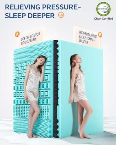 BEDELITE Dual Layer Twin Size Memory Foam Mattress Topper - Image 3
