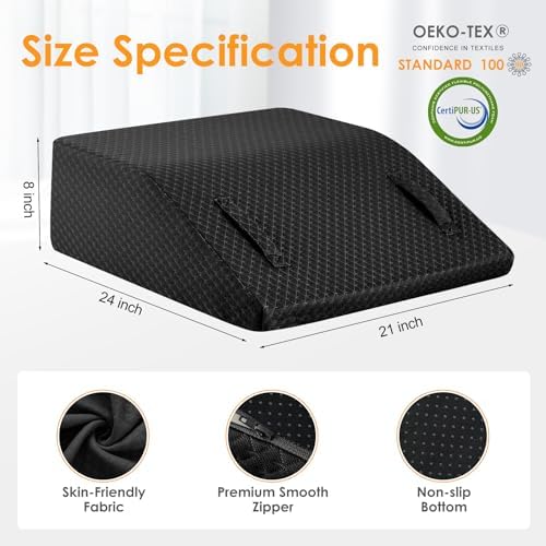 Ruqmuis Leg Elevation Pillow for After Surgery, 8inch Foam Leg Elevating Pillow - Image 3
