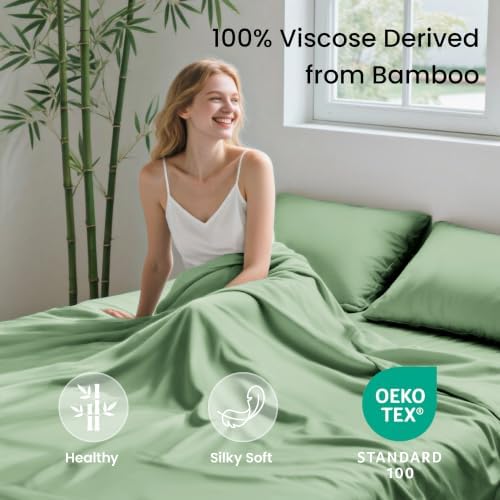 Love's cabin 4 Piece Queen Sheet Set, 100% Rayon Derived from Bamboo, Cooling & - Image 2