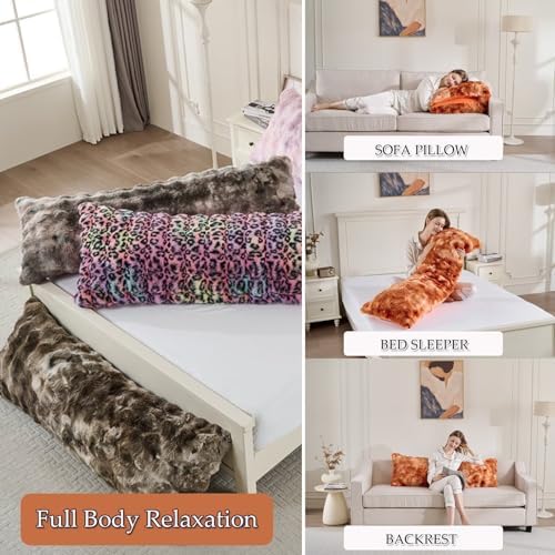 20"x54"Luxury Shaggy Faux Fur Body Pillow Cover, Bubble Fluffy Plush Bed Body - Image 6