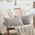 Fancy Homi 2 Packs Neutral Grey Lumbar Decorative Throw Pillow Covers 16x28 Inch by Fancy+Homi