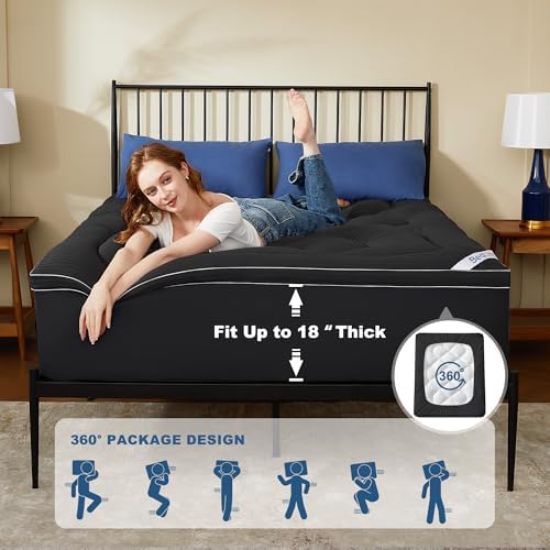 BEDLORE King Mattress Topper, Thick Pillow Top Bed Cover Soft Mattress Pad - Image 4