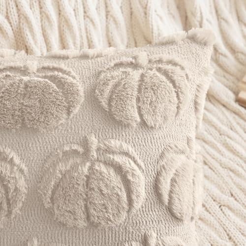 MIULEE Fall Pillow Covers Pumpkin Fall Decor 26x26 Beige - Image 2
