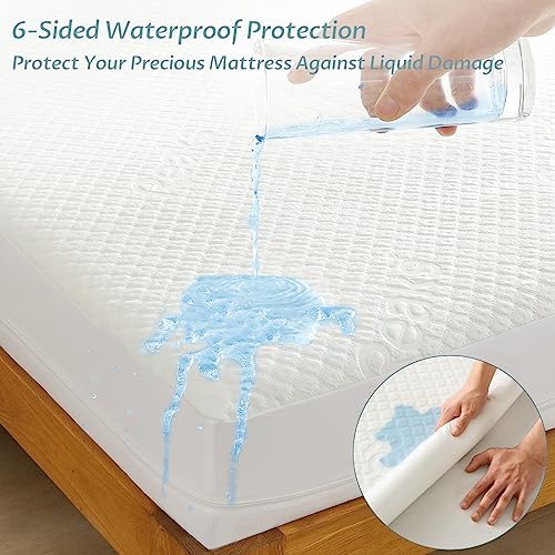 Reaks Zippered Mattress Protector King Size, Waterproof, 10-12" Deep - Image 2