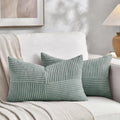 Fancy Homi 2 Packs Grey Blue Lumbar Decorative Throw Pillow Covers 20x28 Inch by Fancy+Homi
