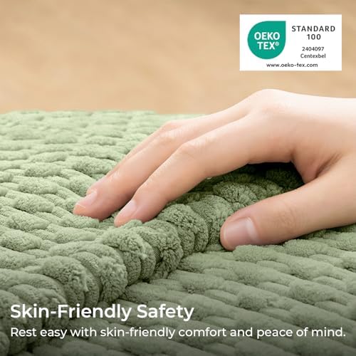 Kevin Textile Soft Corduroy 16"x26" Lumbar Pillow Cover 1 Pack, Sage Green - Image 2