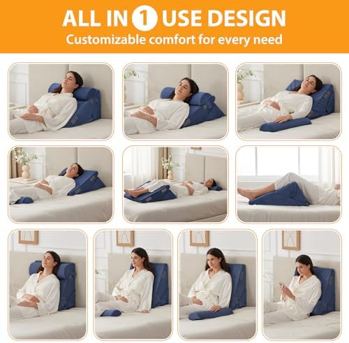 Ruqmuis Wedge Pillow Set for After Surgery, Incline Pillow Wedge for Headboard - Image 2